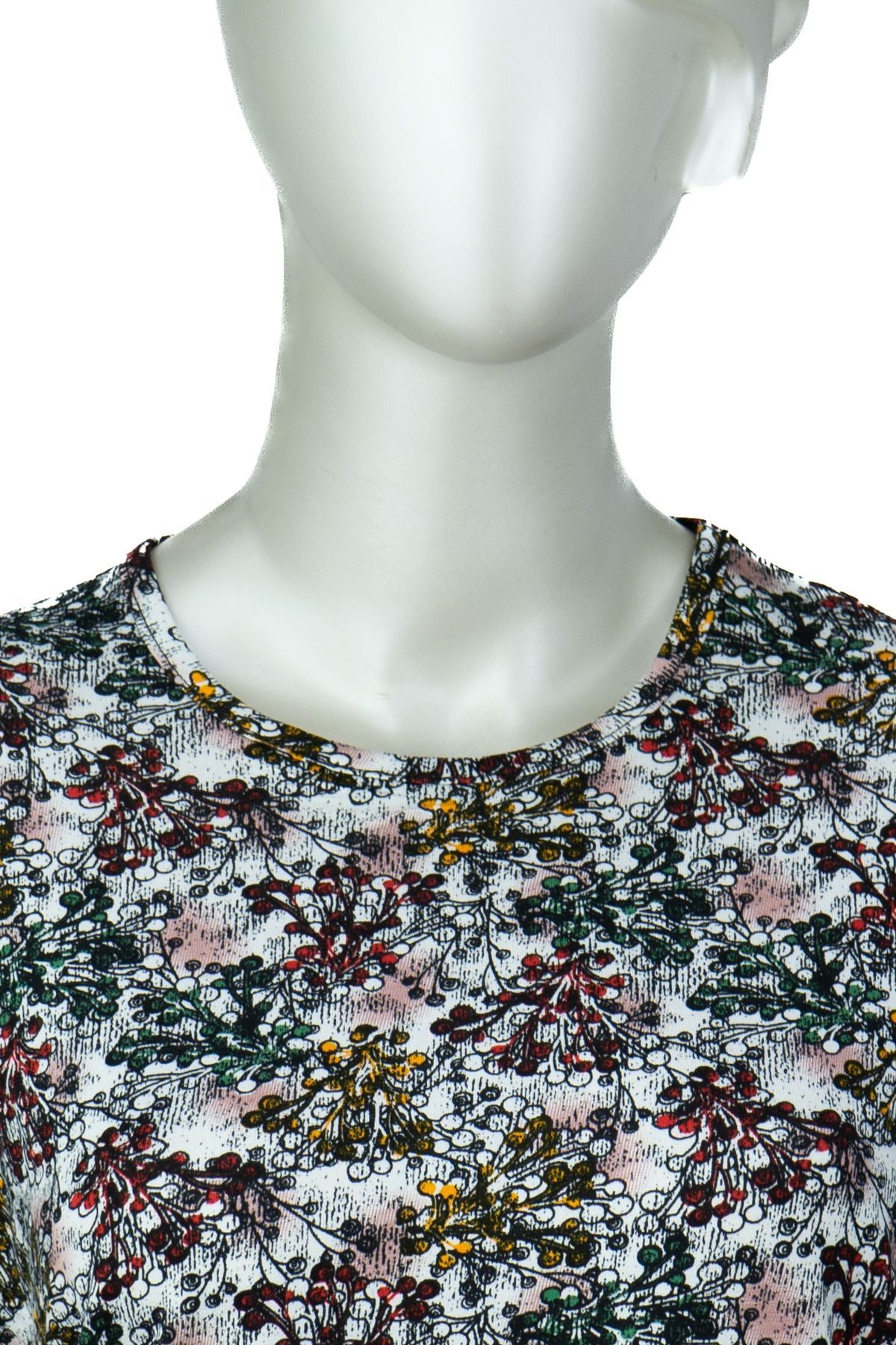 Kadın Anne Bluz Turlu Viskon Penye Kumaş Bahar Bahçesi Desenli Likralı Rahat Kesim Tam Kalıp